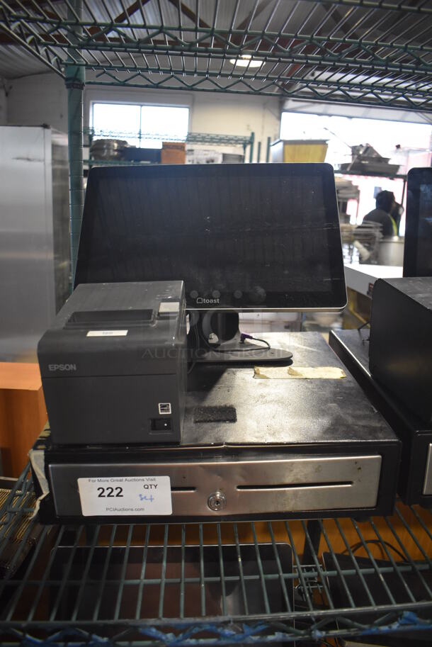 Toast 15.5" POS Monitor w/ Epson M267E Receipt Printer and Metal Cash Drawer - Image 1 of 5