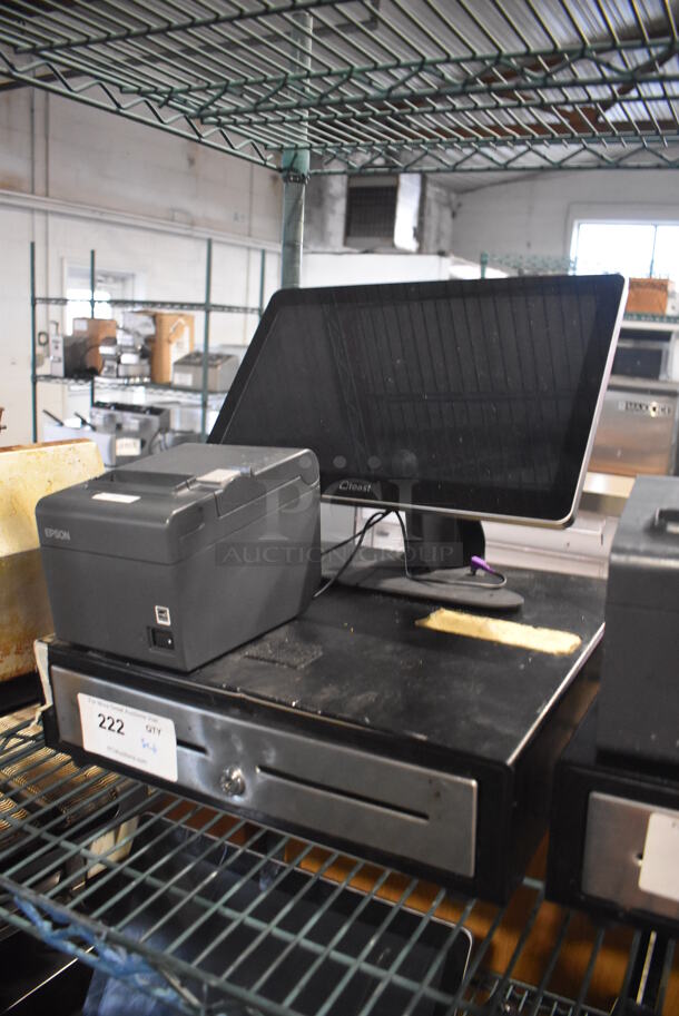 Toast 15.5" POS Monitor w/ Epson M267E Receipt Printer and Metal Cash Drawer - Image 2 of 5