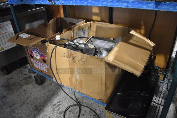 ALL ONE MONEY! Tier Lot of 2 Boxes of Wires and Broken Monitor - Image 1 of 6