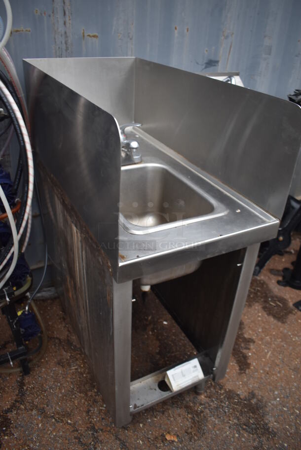 Stainless Steel Single Bay Sink w/ Faucet, Handle and Side Splash Guards. 18x36x46 - Image 2 of 4