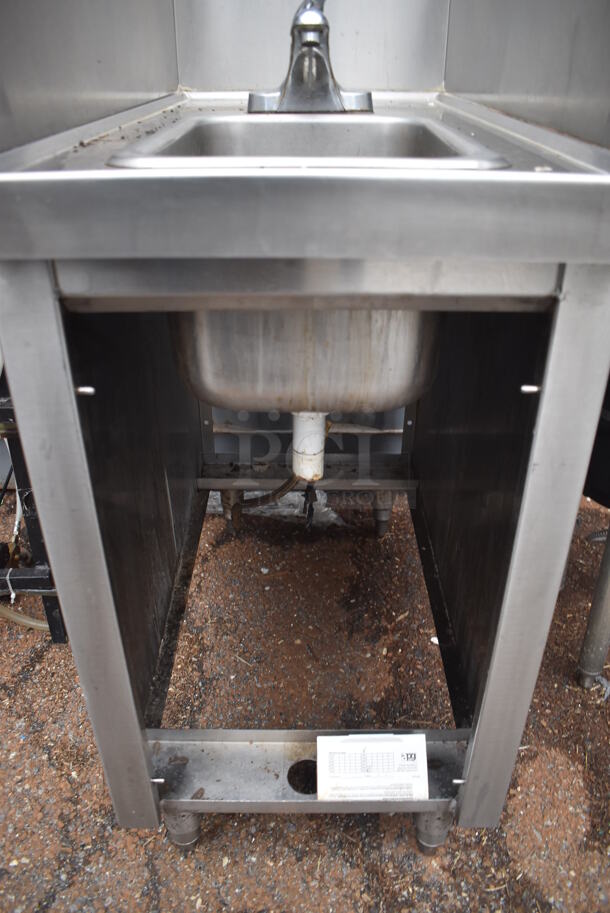Stainless Steel Single Bay Sink w/ Faucet, Handle and Side Splash Guards. 18x36x46 - Image 3 of 4