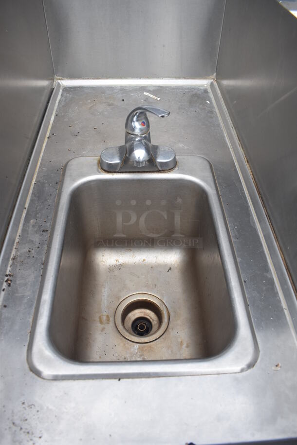 Stainless Steel Single Bay Sink w/ Faucet, Handle and Side Splash Guards. 18x36x46 - Image 4 of 4