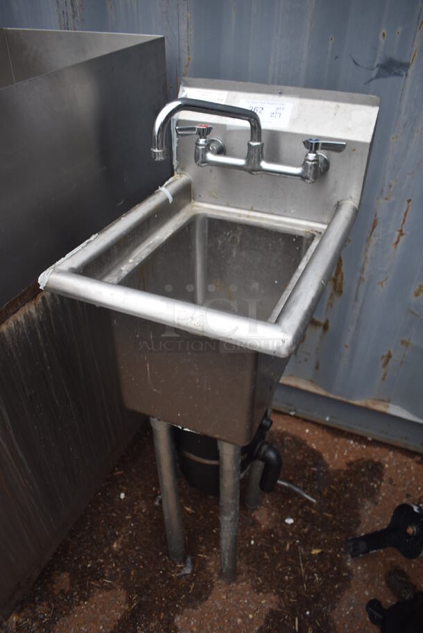 Stainless Steel Single Bay Sink w/ Faucet, Handles and Pro 750-2 Garbage Disposal. 15x20x44.5 - Image 2 of 6