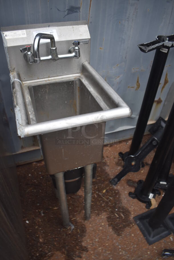 Stainless Steel Single Bay Sink w/ Faucet, Handles and Pro 750-2 Garbage Disposal. 15x20x44.5 - Image 3 of 6
