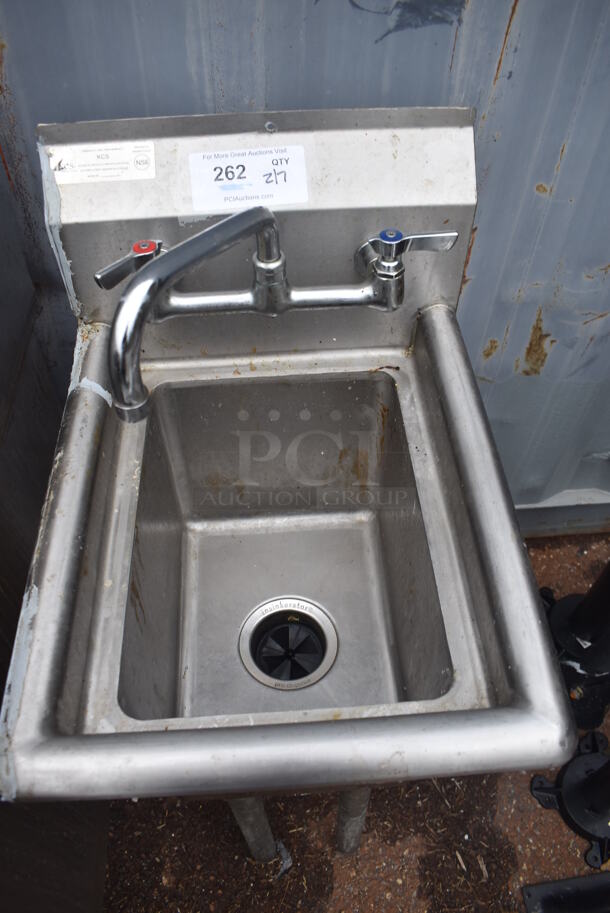 Stainless Steel Single Bay Sink w/ Faucet, Handles and Pro 750-2 Garbage Disposal. 15x20x44.5 - Image 4 of 6