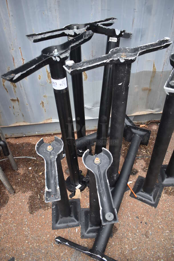 ALL ONE MONEY! Lot of 10 Black Metal Table Bases; 7 Bar Height and 3 Dining Height. 22x8x41, 22x8x28 - Image 2 of 4