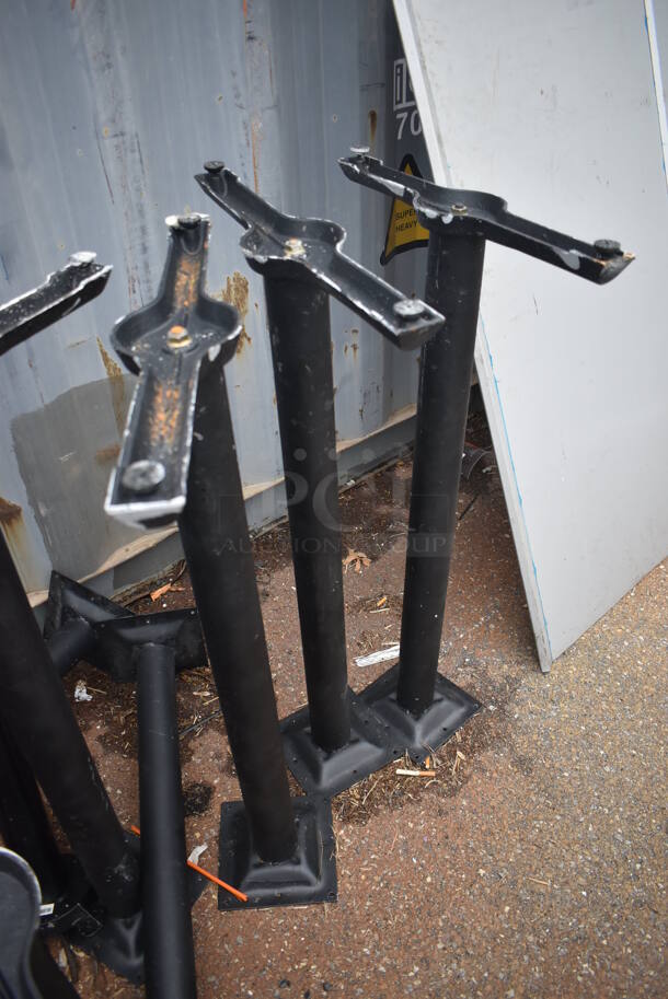 ALL ONE MONEY! Lot of 10 Black Metal Table Bases; 7 Bar Height and 3 Dining Height. 22x8x41, 22x8x28 - Image 3 of 4