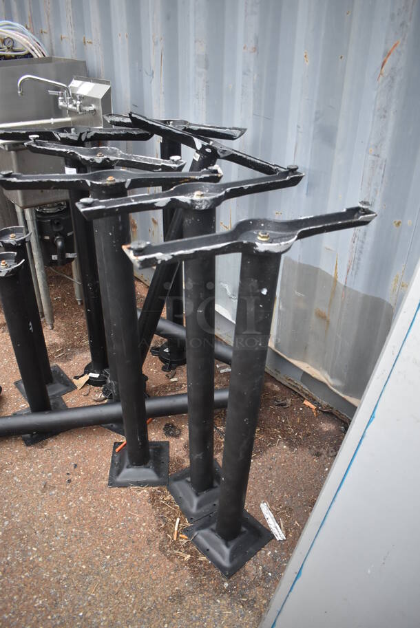 ALL ONE MONEY! Lot of 10 Black Metal Table Bases; 7 Bar Height and 3 Dining Height. 22x8x41, 22x8x28 - Image 4 of 4