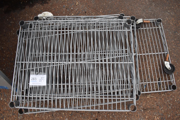 ALL ONE MONEY! Lot of 5 Gray Finish Wire Shelves. 36x18x1.5, 24x18x1.5