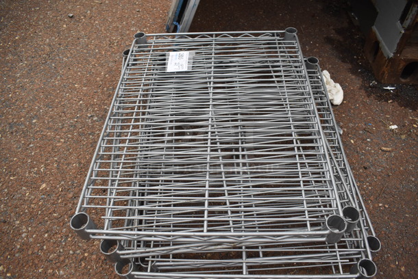 ALL ONE MONEY! Lot of 5 Gray Finish Wire Shelves. 36x18x1.5, 24x18x1.5 - Image 3 of 3