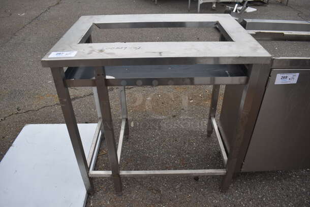 Stainless Steel Table w/ Cut Out and Under Shelf. 34x24x37