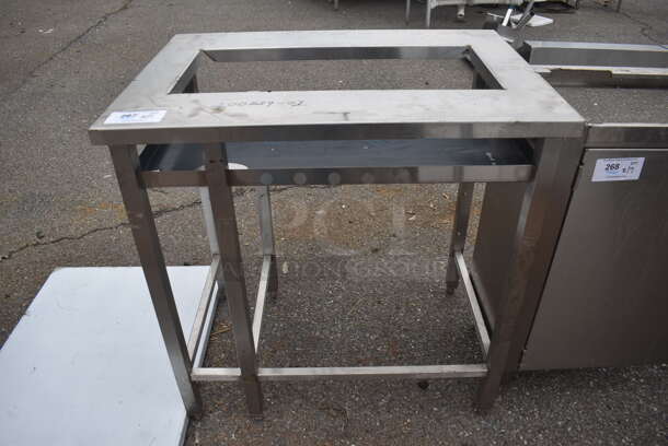 Stainless Steel Table w/ Cut Out and Under Shelf. 34x24x37 - Image 1 of 3