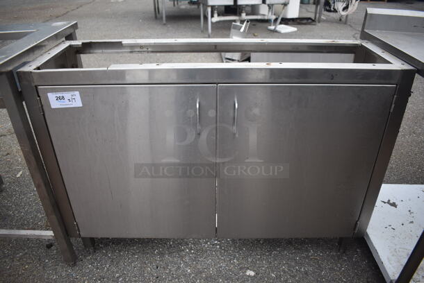Stainless Steel 2 Door Cabinet. No Countertop. 47x15x34 - Image 1 of 4