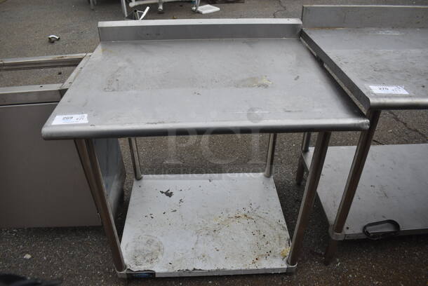 Stainless Steel Table w/ Back Splash and Under Shelf. 36x30x37