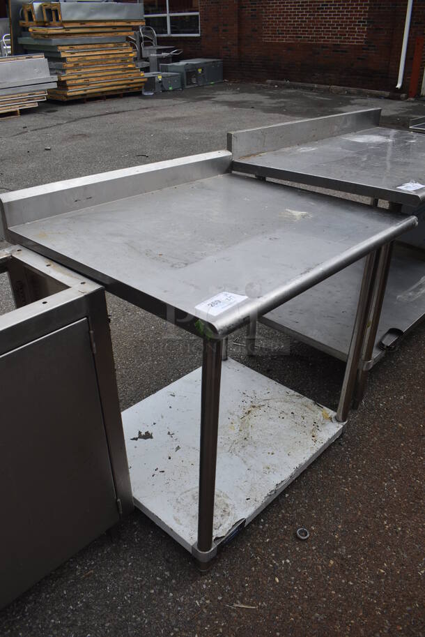 Stainless Steel Table w/ Back Splash and Under Shelf. 36x30x37 - Image 3 of 3