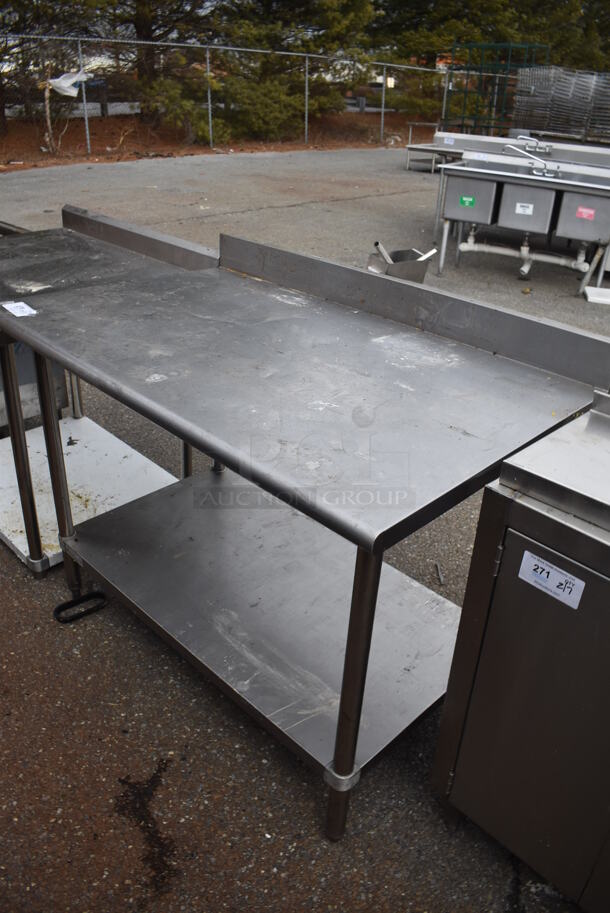 Stainless Steel Table w/ Back Splash and Under Shelf. 48x30x39