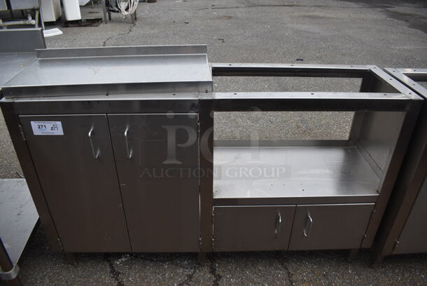 Stainless Steel 4 Door Cabinet. No Countertop. 55x15x34