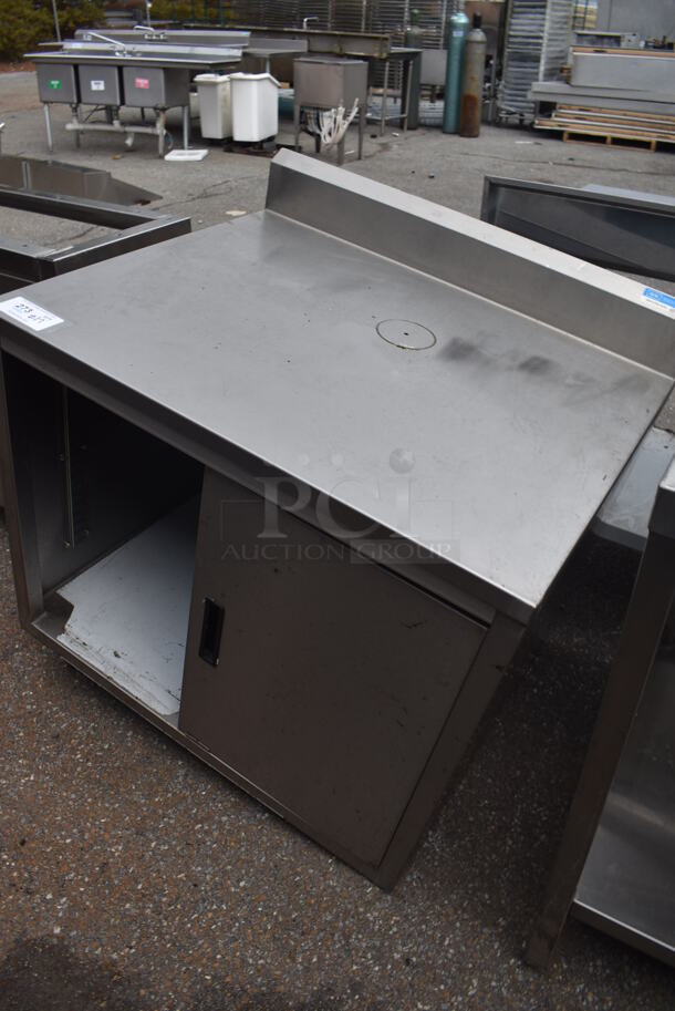 Stainless Steel Table w/ Back Splash, Under Shelf and 2 Doors. 36x30x40 - Image 2 of 4