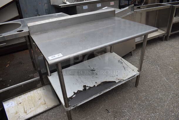 Stainless Steel Table w/ Back Splash and Under Shelf. 48x30x40 - Image 2 of 3