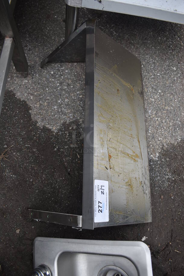 Stainless Steel Shelf w/ Wall Mount Brackets. 24x12x12 - Image 3 of 3