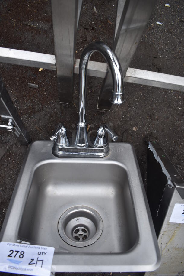 Stainless Steel Single Bay Drop In Sink w/ Faucet and Handles. 12x14x19 - Image 3 of 3