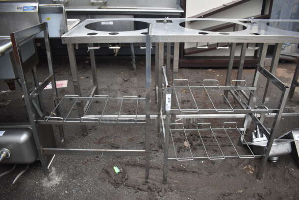 ALL ONE MONEY! Lot of 2 Chrome Finish Metal Soda Rack Pieces. 28.5x16x29, 28.5x16x40 - Image 1 of 3