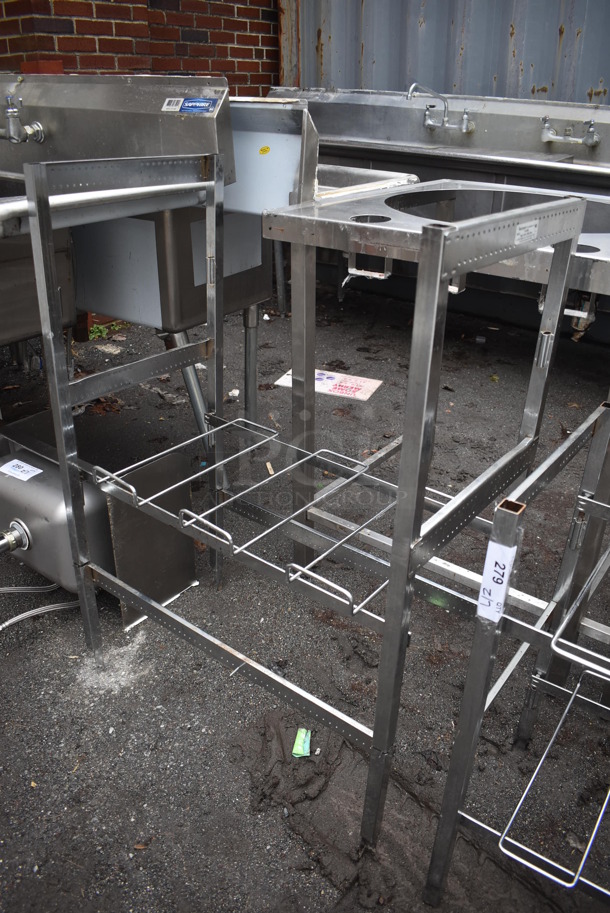 ALL ONE MONEY! Lot of 2 Chrome Finish Metal Soda Rack Pieces. 28.5x16x29, 28.5x16x40 - Image 2 of 3