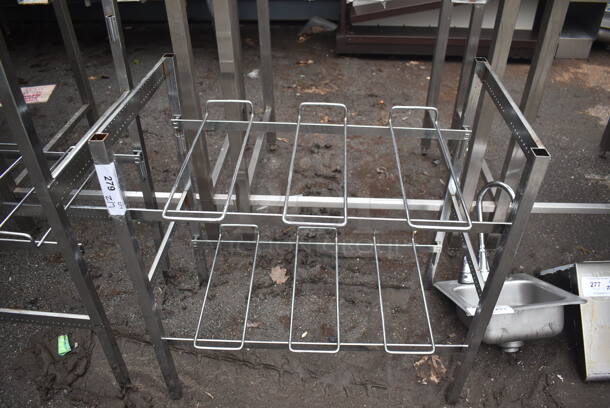ALL ONE MONEY! Lot of 2 Chrome Finish Metal Soda Rack Pieces. 28.5x16x29, 28.5x16x40 - Image 3 of 3