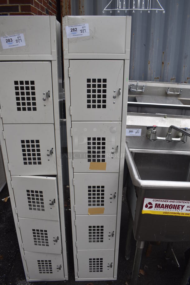 Tan Metal 5 Cubby Locker. 12x12x66.5 - Image 1 of 4