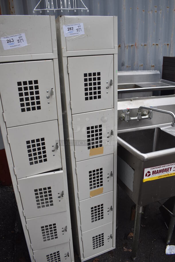 Tan Metal 5 Cubby Locker. 12x12x66.5 - Image 2 of 4