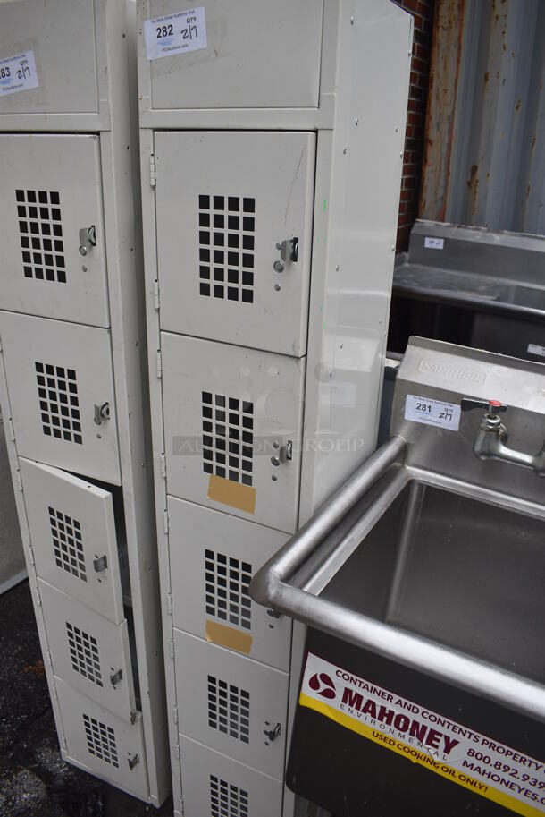 Tan Metal 5 Cubby Locker. 12x12x66.5 - Image 4 of 4