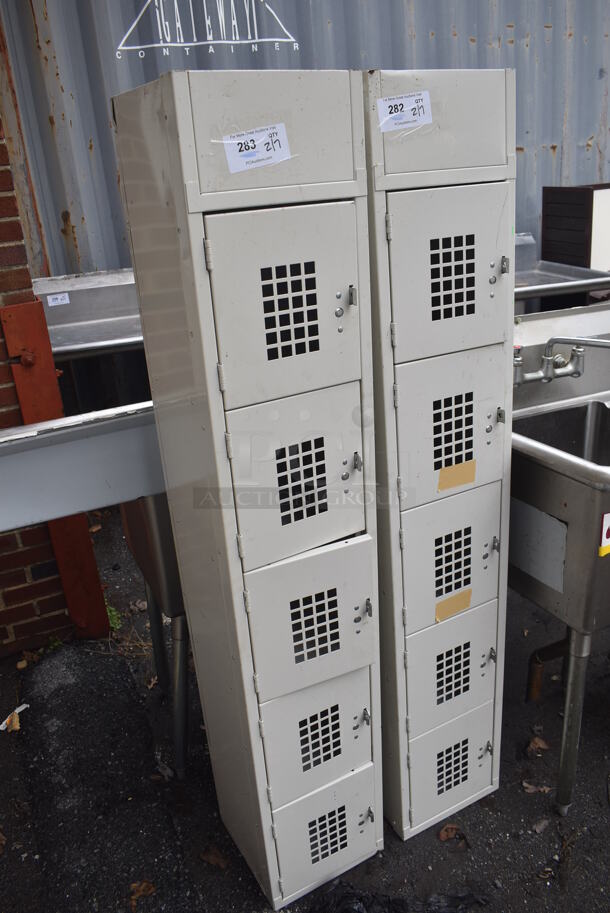 Tan Metal 5 Cubby Locker. 12x12x66.5 - Image 2 of 4