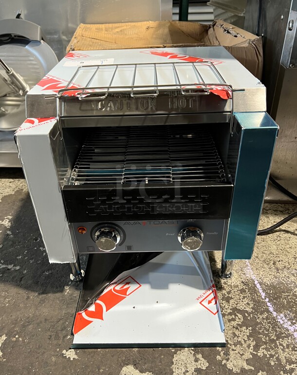 BRAND NEW IN BOX! AvaToast 184T140 Stainless Steel Commercial Countertop 10" Wide Conveyor Toaster Oven with 3" Opening. 120 Volts, 1 Phase. 14.5x16.5x15.5. Tested and Working! - Image 1 of 8