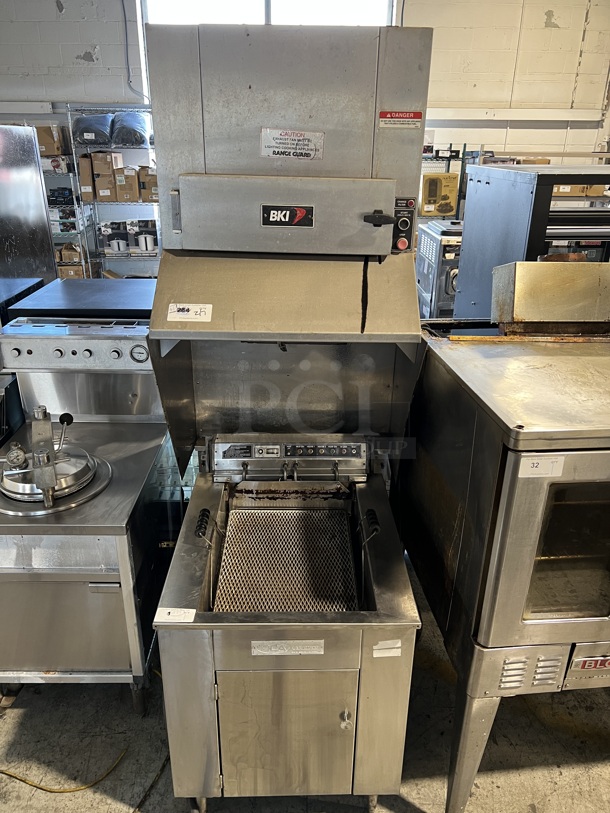 BKI FH-28 Stainless Steel Commercial Ventless Grease Hood. Does Not Include Fryer. 208-240 Volts, 1 or 3 Phase. 34x37x90
