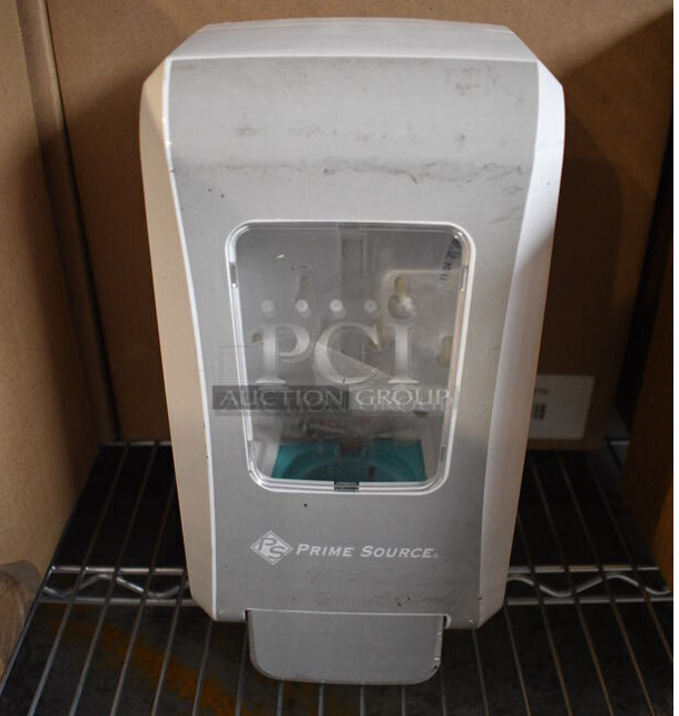 6 BRAND NEW IN BOX! Prime Source Gray and White Poly Wall Mount Foam Dispensers. 6x4.5x12. 6 Times Your Bid!