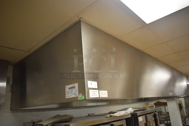 LATE MODEL! 14' Vent Master CM-EX-B Stainless Steel Commercial Grease Hood w/ Filters. BUYER MUST REMOVE. 171x60x26. (Pastry Kitchen) 
