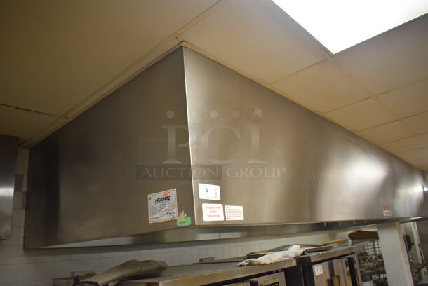 LATE MODEL! 14' Vent Master CM-EX-B Stainless Steel Commercial Grease Hood w/ Filters. BUYER MUST REMOVE. 171x60x26. (Pastry Kitchen)  - Image 1 of 9