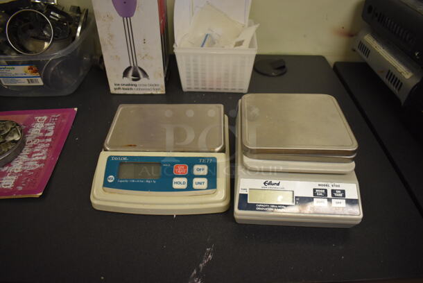 ALL ONE MONEY! Lot of 2 Tables w/ Contents Including 2 Scales, Cookie Cutters and Icing Tips. BUYER MUST REMOVE. 66x24x29. (Computer Demo Lab 2) - Image 2 of 7