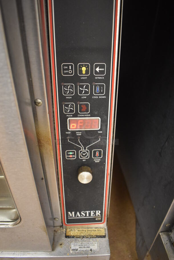 2 Garland Master 200 Stainless Steel Commercial Natural Gas Powered Full Size Convection Ovens w/ View Through Doors, Metal Oven Racks and Thermostatic Controls. BUYER MUST REMOVE. 38x42x71.5. 2 Times Your Bid! Tested and Working! (Pastry Kitchen) - Image 7 of 9