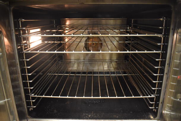 2 Garland Master 200 Stainless Steel Commercial Natural Gas Powered Full Size Convection Ovens w/ View Through Doors, Metal Oven Racks and Thermostatic Controls. BUYER MUST REMOVE. 38x42x71.5. 2 Times Your Bid! Tested and Working! (Pastry Kitchen) - Image 8 of 9