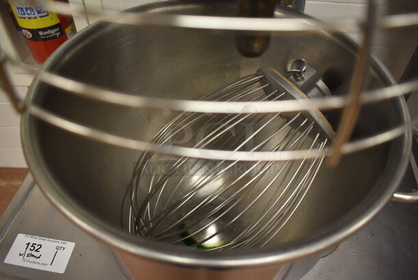 Hobart Legacy HL200 Metal Commercial Countertop 20 Quart Planetary Dough Mixer w/ Stainless Steel Mixing Bowl, Bowl Guard and Whisk Attachment on Stainless Steel Commercial Equipment Stand w/ Under Shelf. 100-120 Volts, 1 Phase. 17x23x30, 30x24x24. Tested and Working! (Restaurant Kitchen) - Image 8 of 10