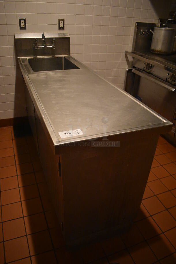 Eagle YCBH2472-0004-00 Stainless Steel Commercial Single Bay Sink w/ Back Splash and 4 Doors. BUYER MUST REMOVE. 24x72x44.5. (Demo Kitchen) - Image 2 of 7