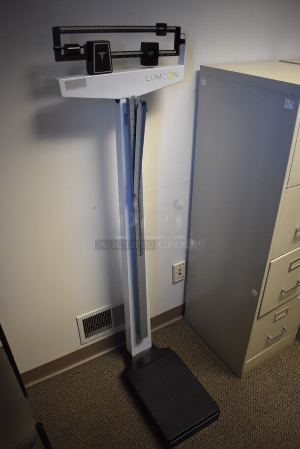 ALL ONE MONEY! Room Lot of Various Items Including Desk, 2 Chairs, Printer, Floor Style Scale and 5 Assorted Filing Cabinets. Does Not Include Gray Cabinet on Left Wall. BUYER MUST REMOVE. (Offices - Hallway by Facilities Closet) - Image 6 of 10