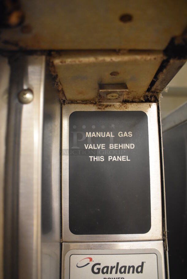 2 Garland Master 200 Stainless Steel Commercial Natural Gas Powered Full Size Convection Ovens w/ View Through Doors, Metal Oven Racks and Thermostatic Controls. BUYER MUST REMOVE. 38x42x71.5. 2 Times Your Bid! Tested and Working! (Pastry Kitchen) - Image 9 of 9