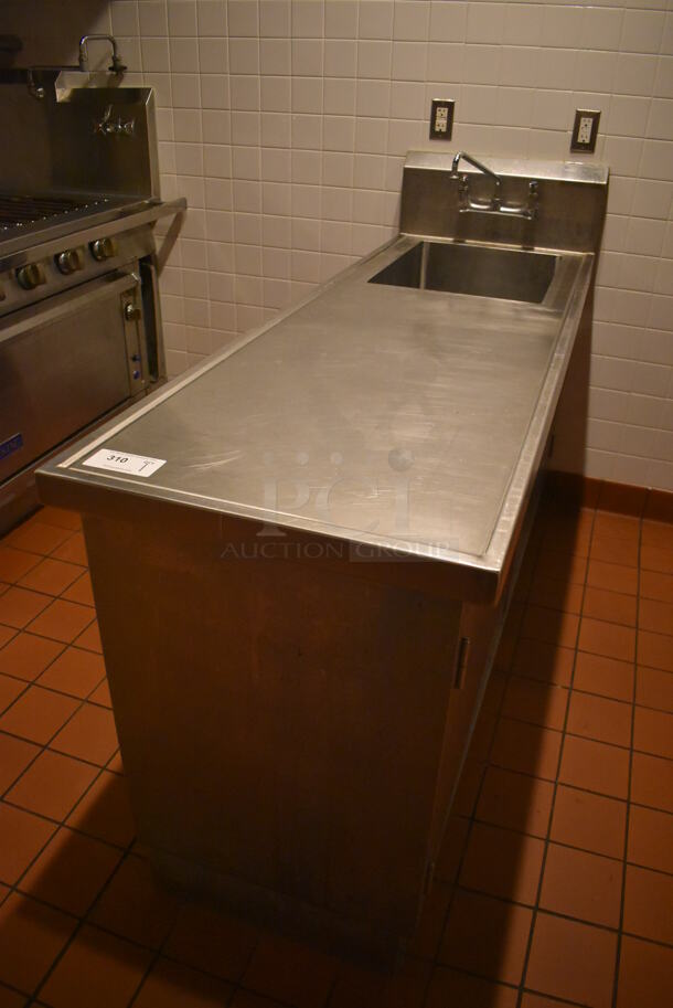 Eagle YCBH2472-0004-00 Stainless Steel Commercial Single Bay Sink w/ Back Splash and 4 Doors. BUYER MUST REMOVE. 24x72x44.5. (Demo Kitchen) - Image 3 of 7