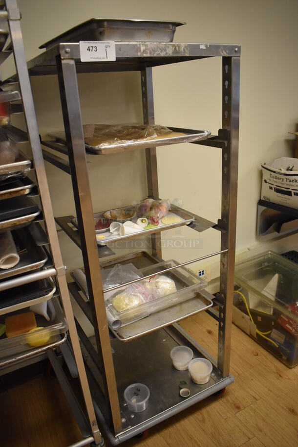 Metal Commercial Pan Transport Rack on Commercial Casters. Does Not Include Contents. 26x28x64. (Computer Demo Lab 2) - Image 3 of 3