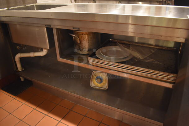 Eagle YCBH2472-0004-00 Stainless Steel Commercial Single Bay Sink w/ Back Splash and 4 Doors. BUYER MUST REMOVE. 24x72x44.5. (Demo Kitchen) - Image 6 of 7