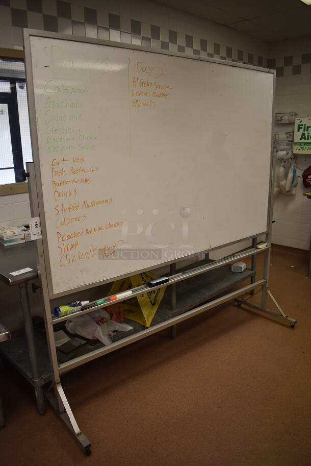 White Board on Casters. 75x24x78. (Restaurant Kitchen)