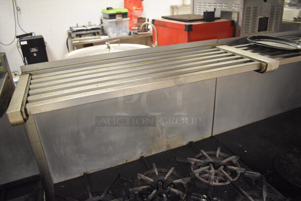 Garland M43R Stainless Steel Commercial Floor Style Natural Gas Powered 2 Burner Range w/ Flat Top, Oven, Over Shelf and Back Splash. BUYER MUST REMOVE. 34x38x58. Tested and Working! (Restaurant Kitchen) - Image 5 of 8