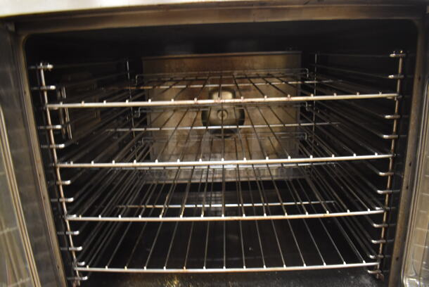 2 Garland Master 200 Stainless Steel Commercial Natural Gas Powered Full Size Convection Ovens w/ View Through Doors, Metal Oven Racks and Thermostatic Controls. BUYER MUST REMOVE. 38x42x71.5. 2 Times Your Bid! Tested and Working! (Pastry Kitchen) - Image 8 of 10